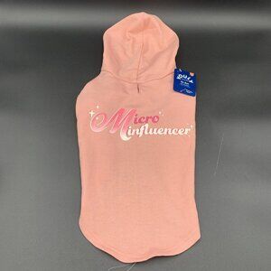 Youly Pet Dog Hoodie The Diva " Micro Influencer" Large‎ L Pink 17-19 inches